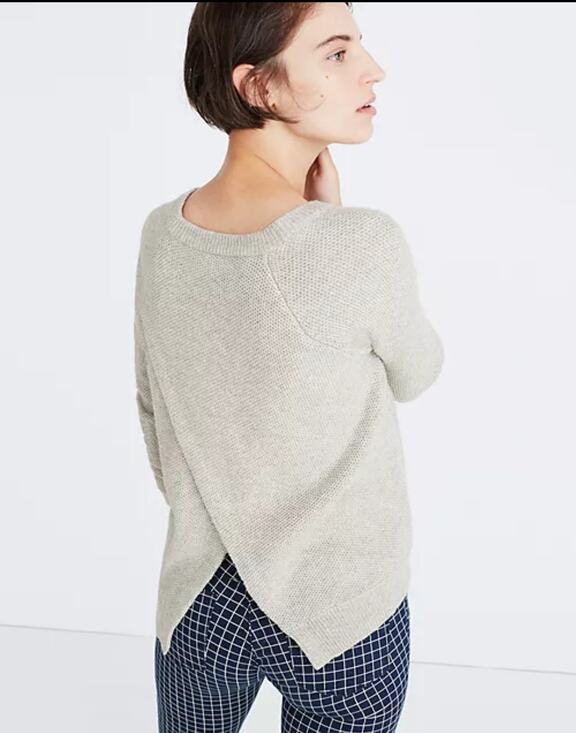Madewell Sweaters - Madewell Province Cross Back Pullover Sweater Heather Dovetail Gray S Boho Fall